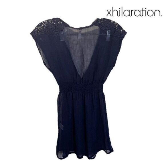 xhilaration Women's Bikini Cover Up Sheer Mini Beach Dress‎ - Picture 3 of 6
